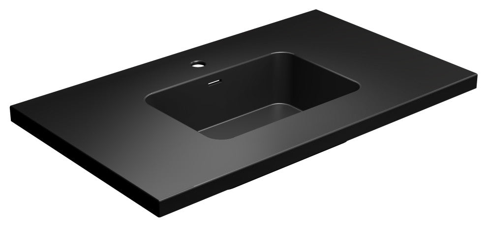 Dyconn Faucet 37" Solid Surface Vanity Top, Black