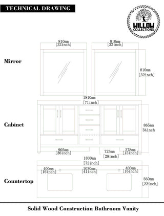 Malibu Mango 72 Double Sink Bath Vanity in Natural 2" Carrara Quartz