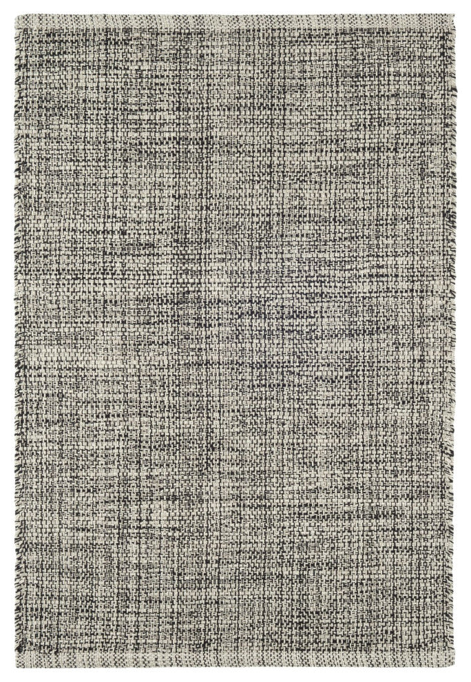 Dash & Albert Marled Black Handwoven Cotton Rug, Black, Runner-2'6" x 8'