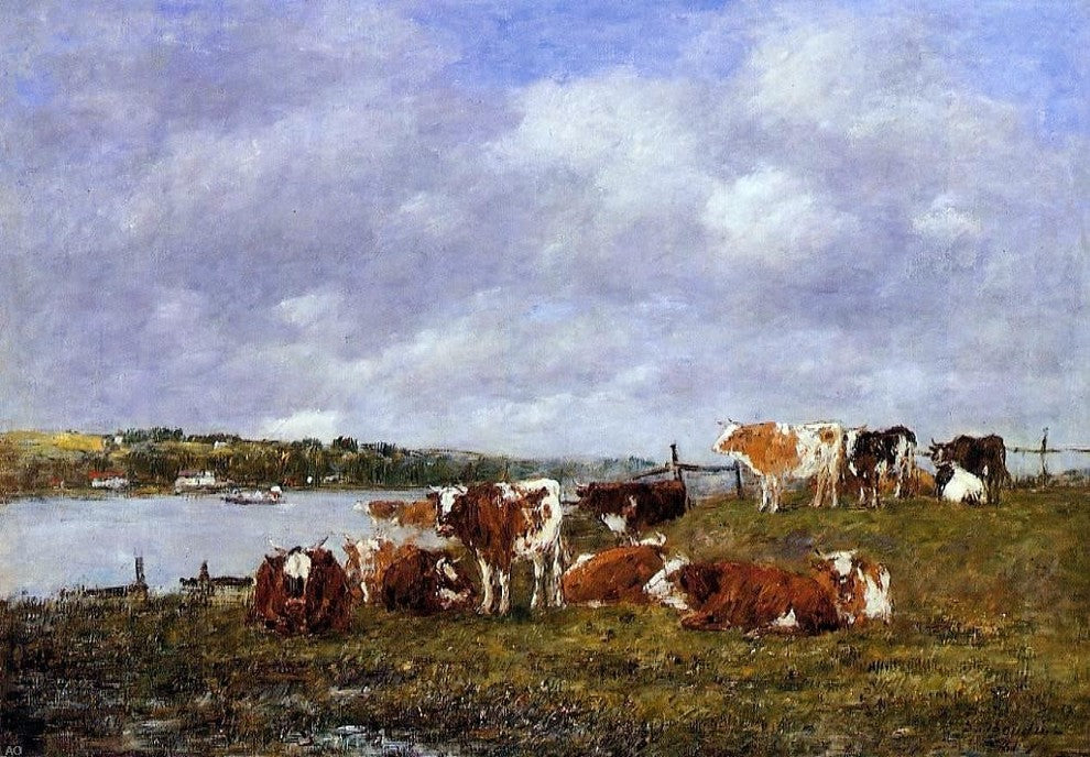 Eugene-Louis Boudin A Pasturage the Valley of the Touques Wall Decal