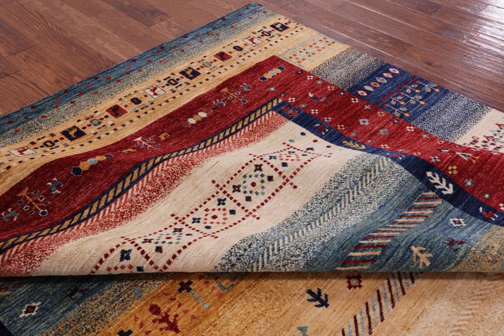 8' 2" X 9' 7" Tribal Persian Gabbeh Handmade Rug Q5546