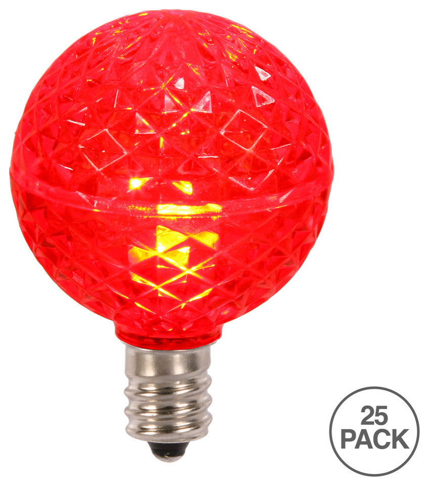 Vickerman xLEDG43-25 G40 LED Red Replacement Bulb, Pack of 25