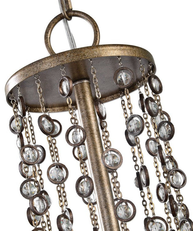 Antique-Style Crystal Tiered 6-Light Chandelier, Dazzling Beaded Chandelier