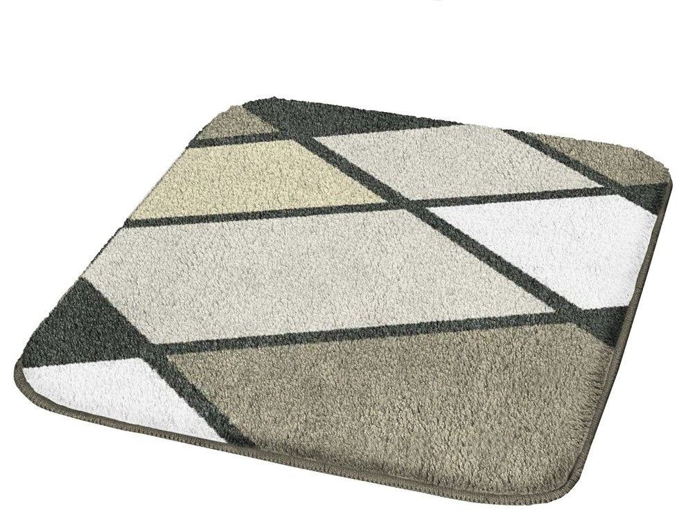 Non Slip Washable Bathroom Rug, Campus, Taupe Brown, Medium