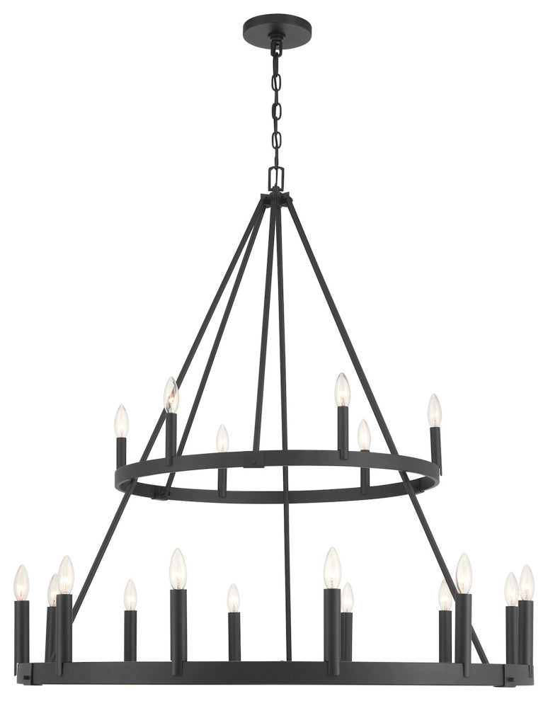 Minka Lavery 1717 Dutton 18 Light 43"W Taper Candle Style - Coal