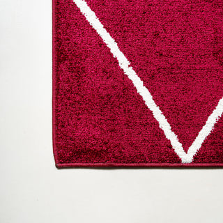 Cole Minimalist Diamond Trellis Red/White 3'x5' Area Rug