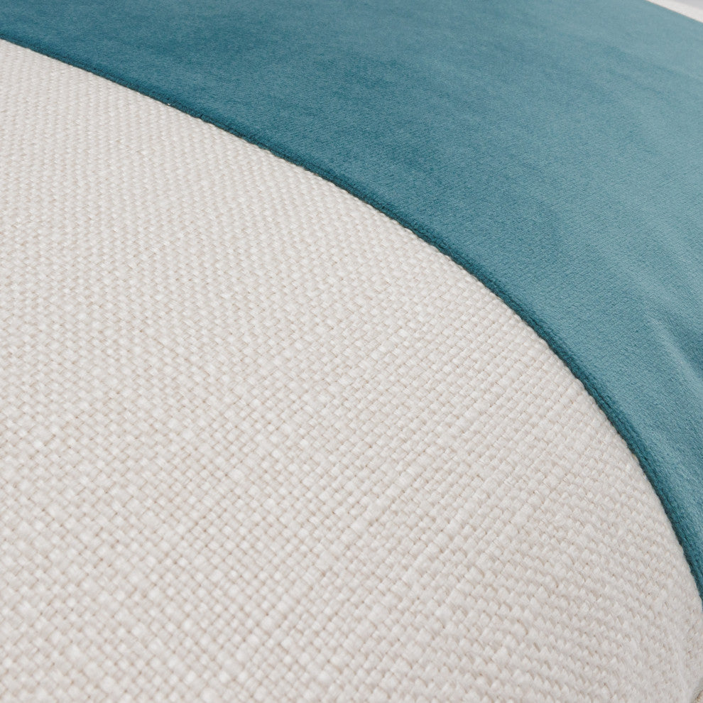 Caleb 21" Square Throw Pillow, Set of 2, Cloud/Peacock