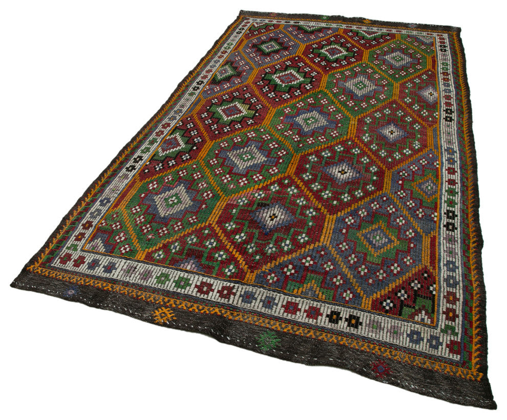 Rug N Carpet - Handwoven Anatolian 5' 4'' x 9' 10'' One-of-a-Kind Wool Kilim Rug