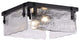 Ashley 11.8" Black 2-light Hand Crafted Glass Square Flush Mount