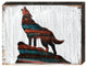 Wolf On The Stone Vintage Wildlife Block
