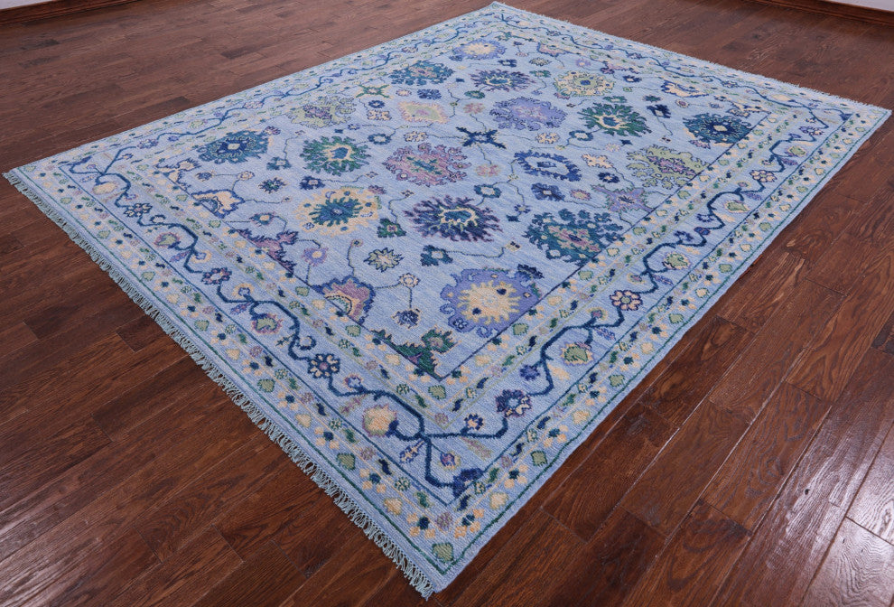 Turkish Oushak Handmade Wool Rug 8' 1" X 10' 2" - Q13628