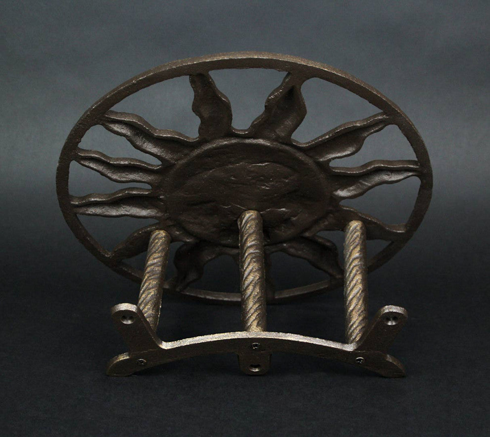 Cast Iron Decorative Wall Mounted Hanging Garden Hose Hanger Holder Bronze, Bronze