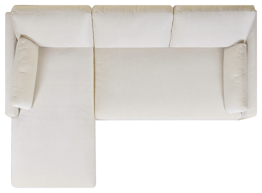 Knox 89" Modern Farmhouse Reversible Chaise Sectional Sofa, French Beige