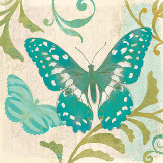 "Teal Butterfly" Painting Print on Wrapped Canvas