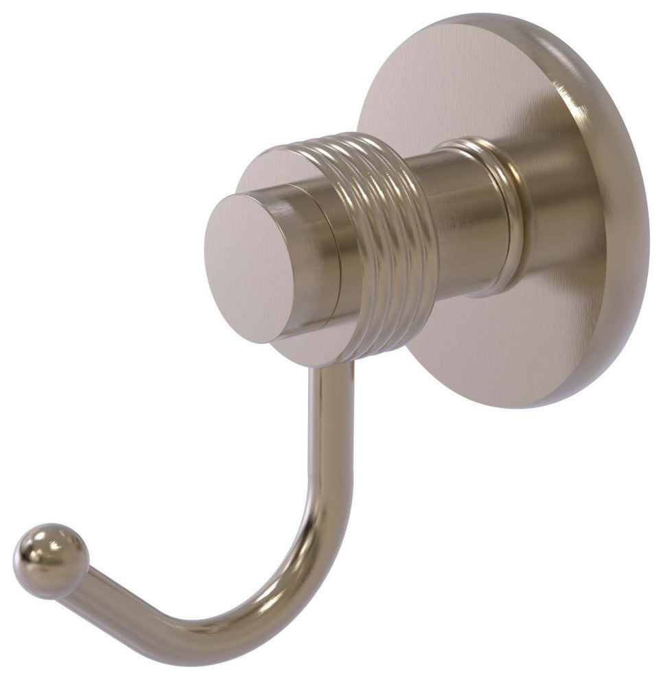 Mercury Robe Hook with Groovy Accents, Antique Pewter