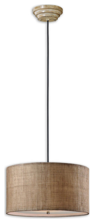 Uttermost 21933 Dafina Coastal Casual 22"W Drum Pendant - Antiqued Burlap Weave