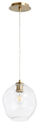 Quorum 61-80 One Light Pendant, Aged Brass Finish