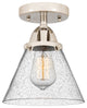 Large Cone Semi-Flush Mount, Polished Nickel, Seedy, Seedy