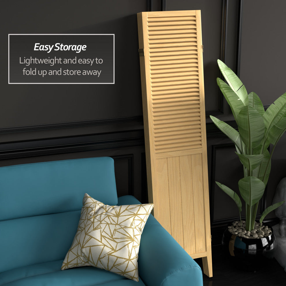 6' Tall Beadboard Divider, Natural, 4 Panels