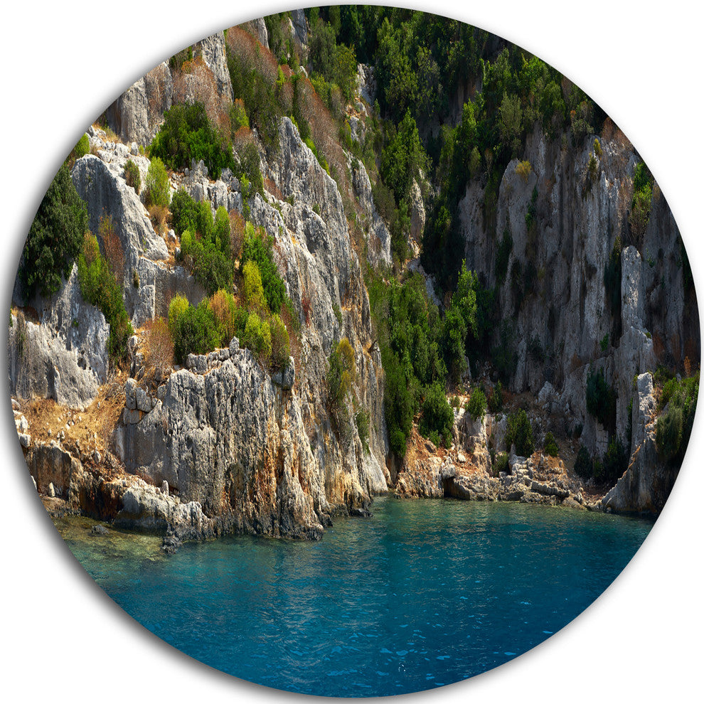 Beautiful Turkey Tropical Beach, Landscape Disc Metal Wall Art, 36"