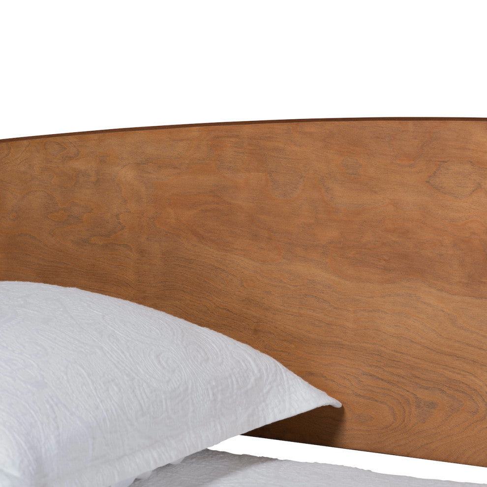 Lachlan Mid-Century Modern Farmhouse Ash Walnut Finish Wood Full Daybed
