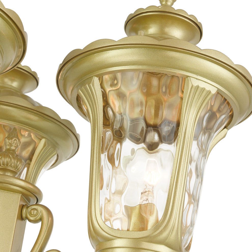 Oxford 3-Light Soft Gold Post Light