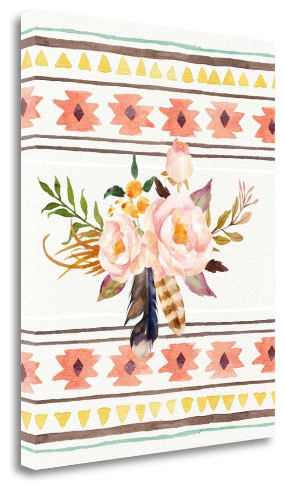"Tribal Flowers And Pattern" By Tara Moss, Giclee Print on Gallery Wrap Canvas