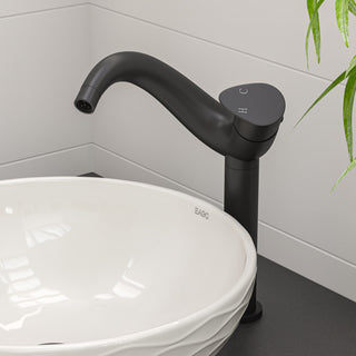 White 17" Decorative Round Vessel Above Mount Ceramic Sink