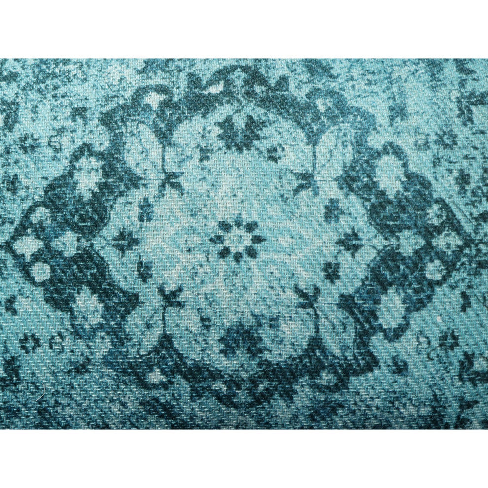 Turquoise Machine Woven Prynnwood Throw Pillow, 16" x 26"