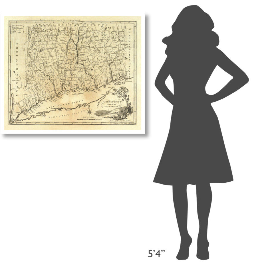 "Connecticut, 1795" Digital Paper Print by Mathew Carey, 38"x32"