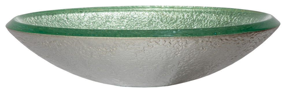 Eden Bath EB_GS69 Pale Green Pearls Embossed Glass Vessel Sink