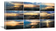 Sea Sunset Collage, Landscape Canvas Art Print, 32"x16"