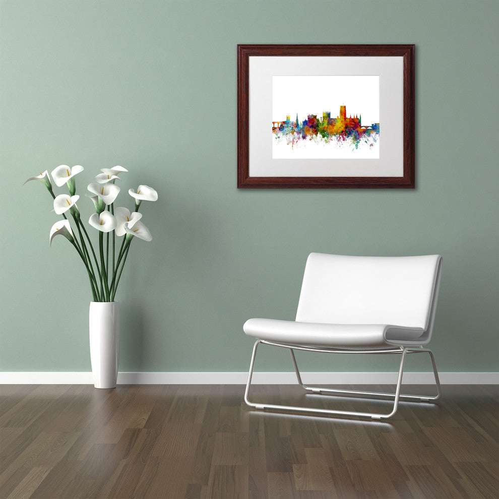 Michael Tompsett 'Durham England Skyline White' Matted Framed Art, 11x14