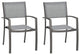 Solana Outdoor Aluminum Arm Dining Chairs in Cosmos Grey Finish - Set of 2