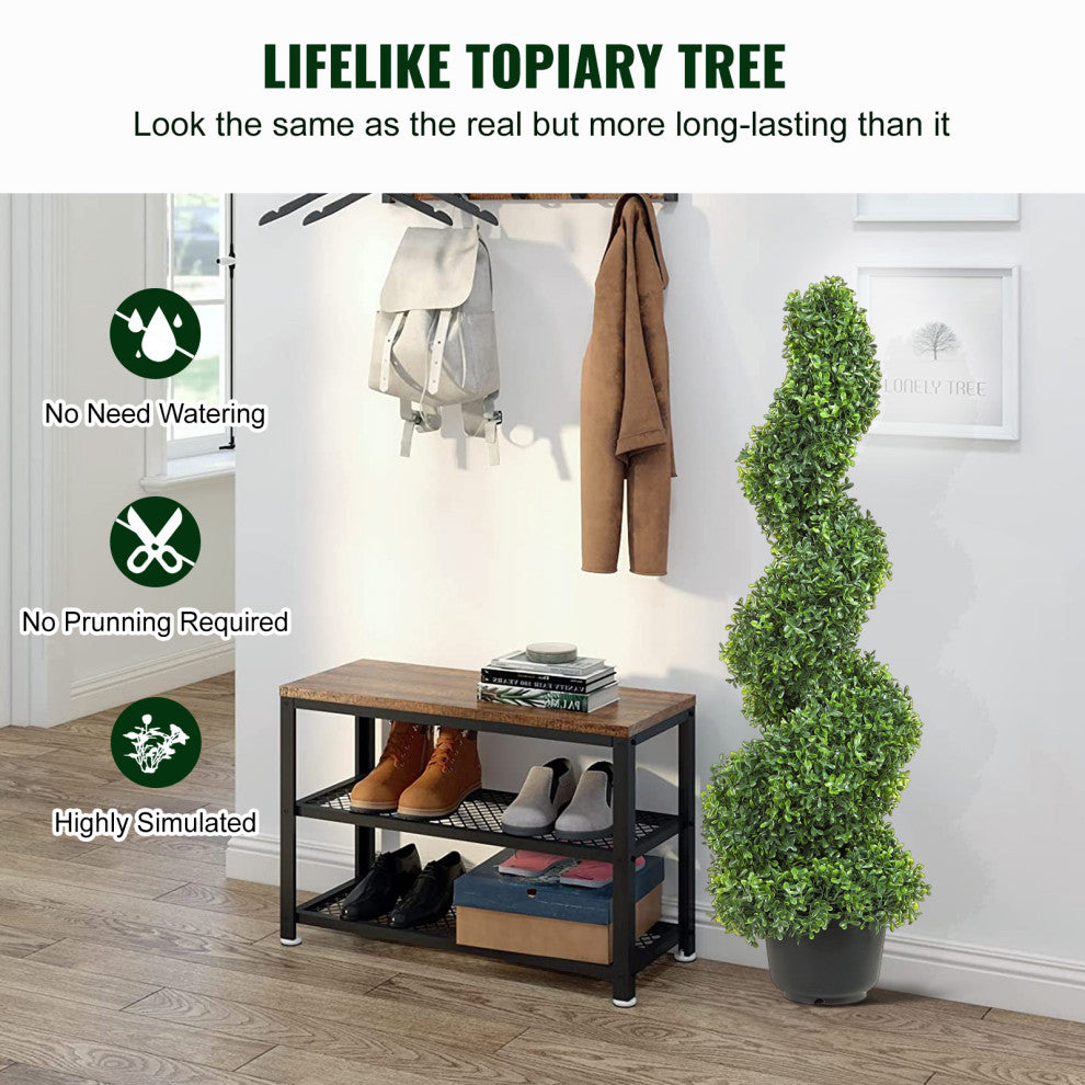 VEVOR 3' Artificial Topiary Tree Faux Plant w/ Replaceable Leaves Home Decor
