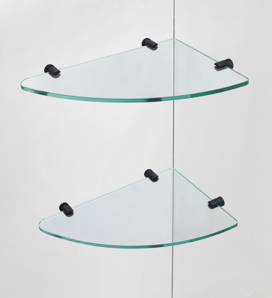 BromleyGS 64.25"-65.25"x32.375"x72" Frameless Corner Hinged Shower Enclosure