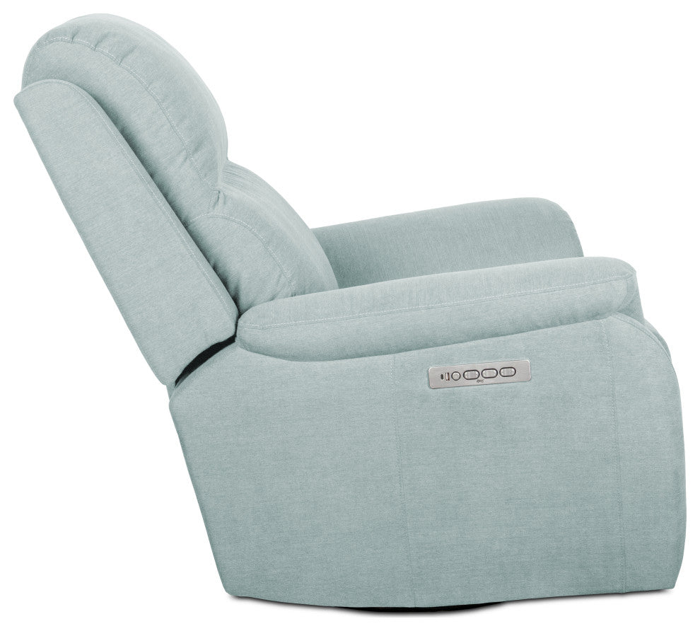 Sealy Posturepedic Ashland Motion Recliner, Adjustable Headrest, Light Blue
