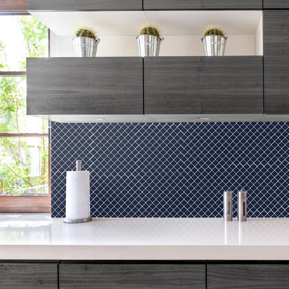 Hudson Tangier Mosaic Floor and Wall Tile, Smoky Blue