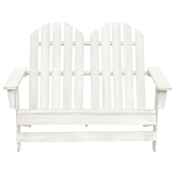 vidaXL 2-Seater Patio Adirondack Chair Outdoor Furniture Solid Wood Fir White