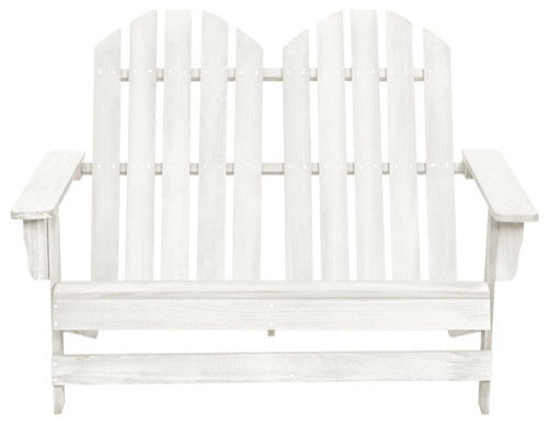 vidaXL 2-Seater Patio Adirondack Chair Outdoor Furniture Solid Wood Fir White