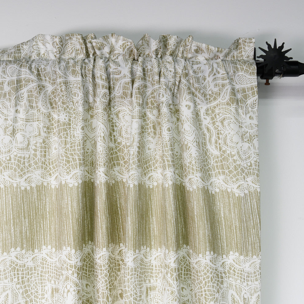Printed Microfiber 2 Piece Curtain Set, Taupe, 60" X 96"