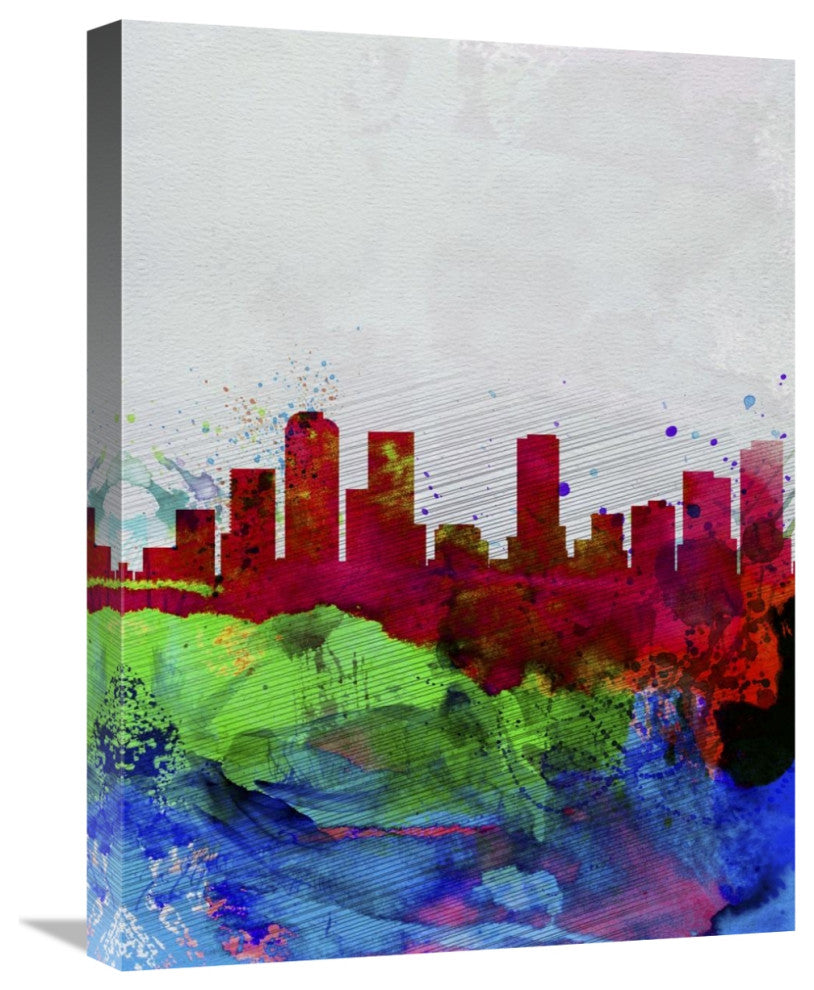 "Denver Watercolor Skyline" Fine Art Print