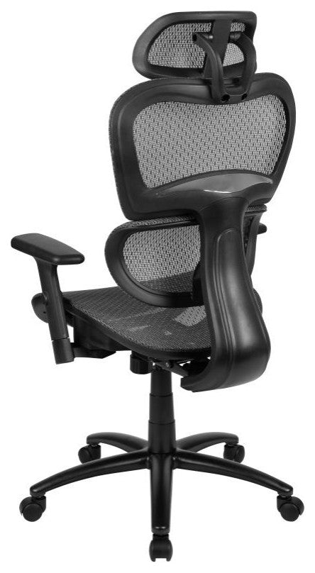 Ergonomic Mesh Office Chair w/Tilt, Adj. Headrest, Lumbar Support, & Arms-Gray