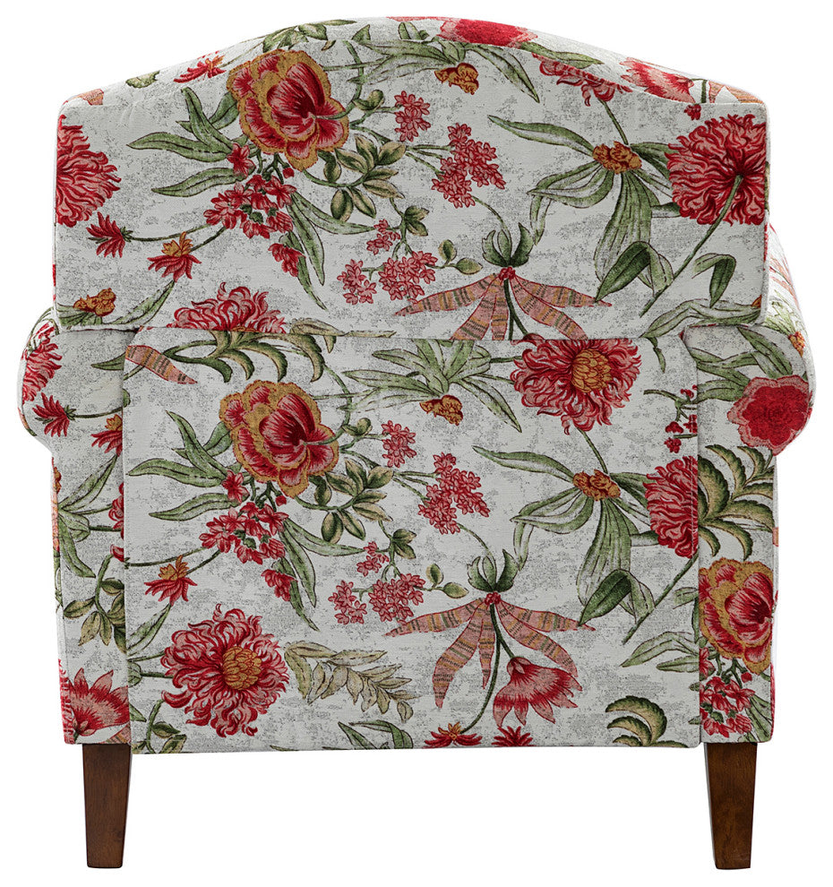 Comfy Armchair With Nailhead Trims Set of 2, Red