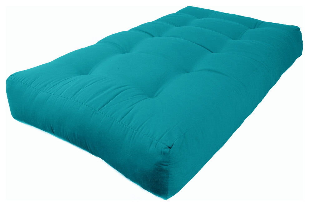 Blazing Needles Renewal 10" Twill Twin Futon Mattress, Aqua Blue