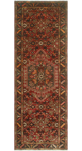 Fine Vintage Distressed Sindbad Red/Charcoal Runner, 3'2 x 9'6