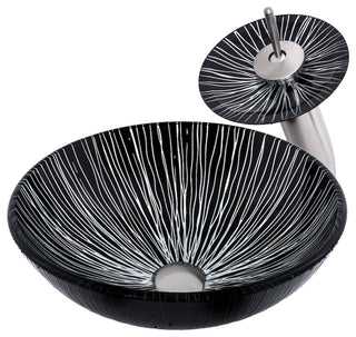 Godere Glass Vessel Sink Set, Brushed Nickel