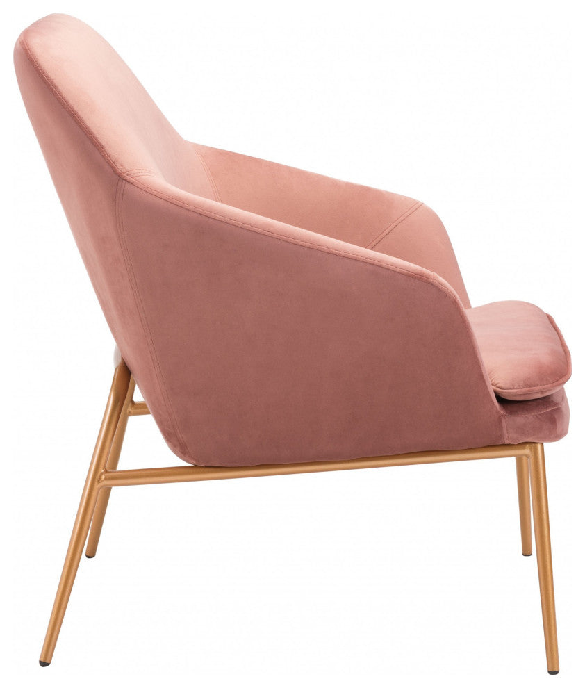 Pink Velvet and Gold Chair
