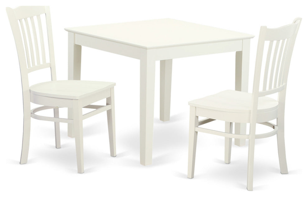 3 Pcbreakfast Nook Table And 2 Wood Dining Room Chair In Linen White