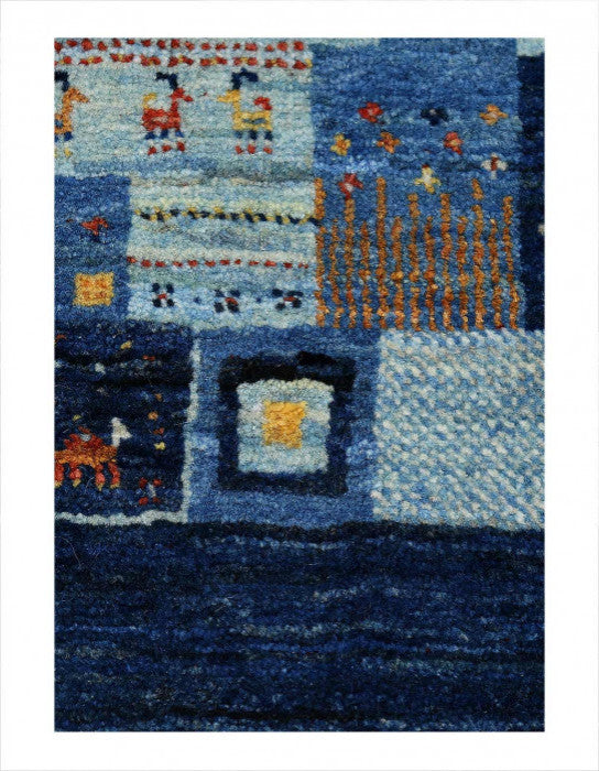 Navy Blue Persian Hand Knotted Gabbeh 1'11"x2'7"